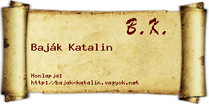 Baják Katalin névjegykártya